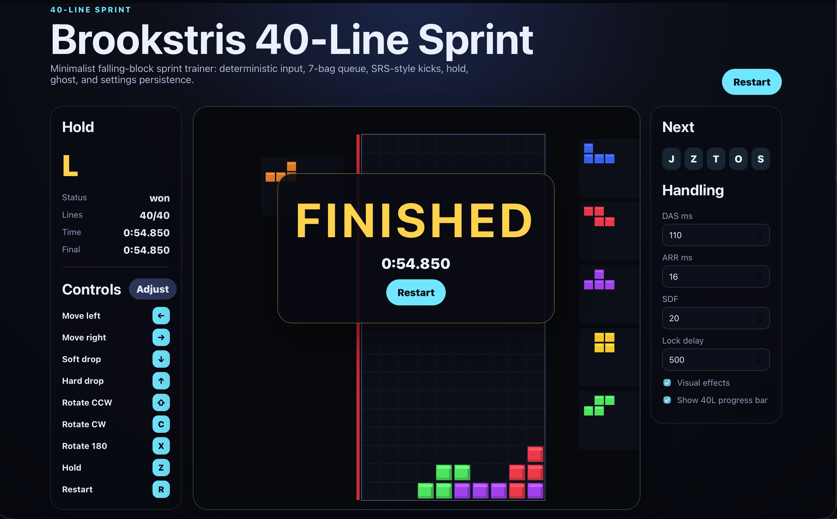 Screenshot of My Best Time 54s